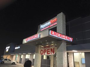 Elmendorf Outdoor Signs & Exterior Signs channel letters banner outdoor storefront building illuminated backlit sign 300x225